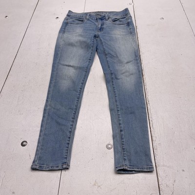 American Eagle Outfitters Jegging Jeans Womens 2 Short Blue Light Wash Mid Rise