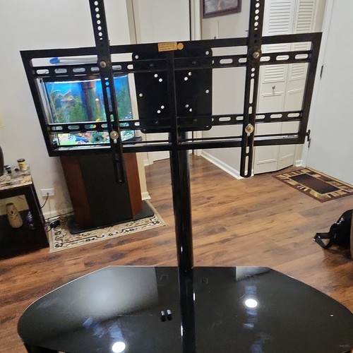 Black Swivel TV Stand Base with Mount Bracket, Fits Up to 60 in Screens
