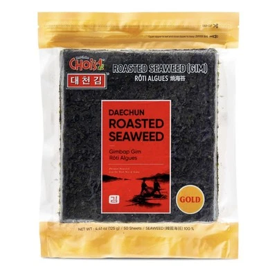 CHOI's 1(Daechun) Roasted Seaweed, Gim, Sushi Nori - (50 full sheets) Gold Grade