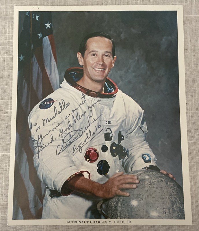 Astronaut Charles Duke Apollo 16 Autographed Signed Photo Moon Landing NASA