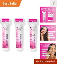 Cotton Rounds - 100 Chlorine Free Cotton Face Pads for Makeup, Nail Polish R...