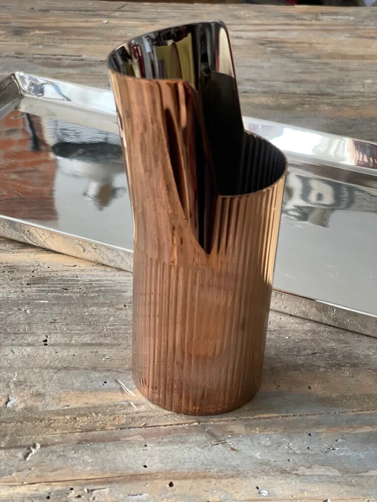 GEORG JENSEN URKIOLA VASE Stainless Steel small vase flowers Gold