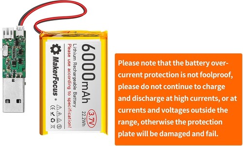 3.7V 6000mAh Lithium Polymer Rechargeable Lipo Battery PH2.0 Plug for Meshtastic - Picture 6 of 9