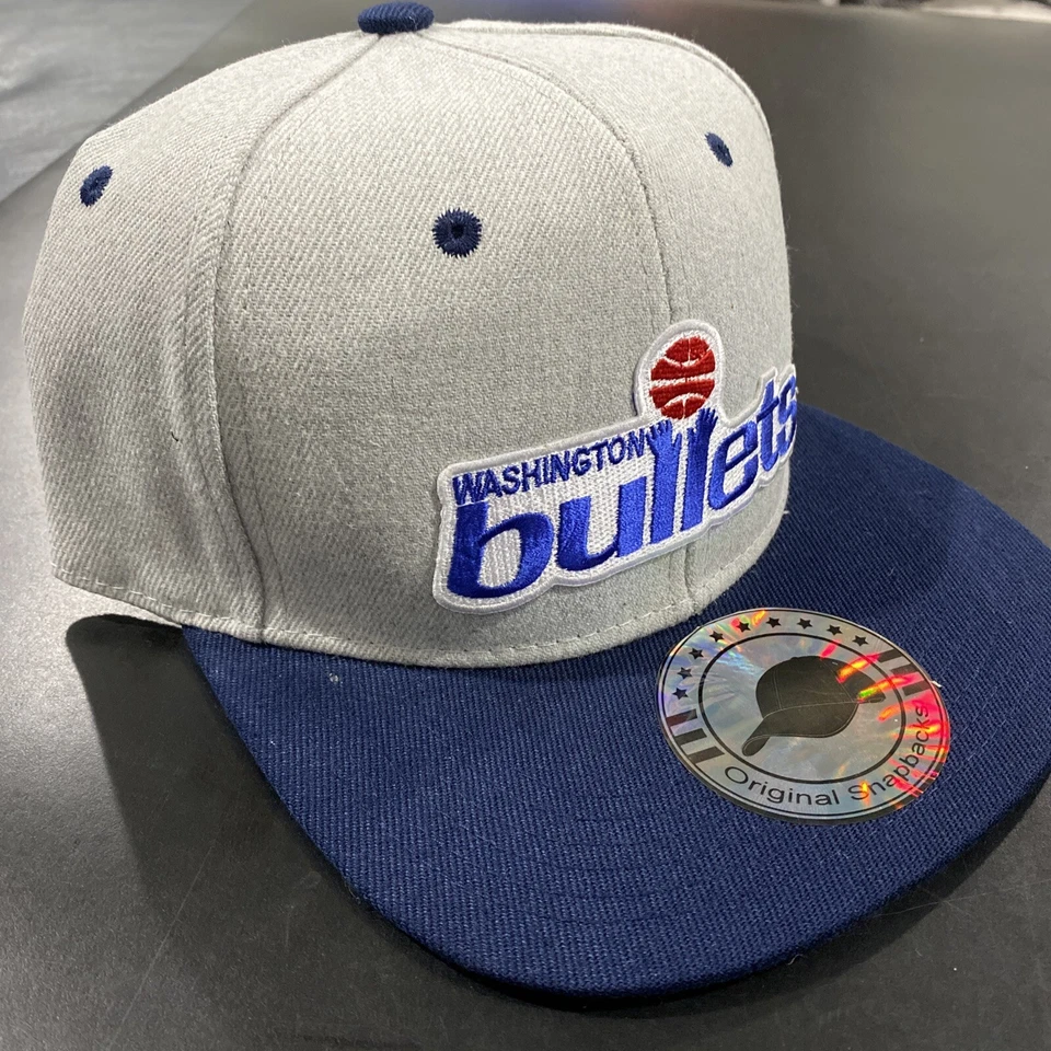 Washington Bullets 1978 Throwback Logo Heather Gray / Blue Snapback Hat Cap NEW - Image 2 of 4