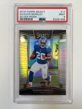 2018 Panini Select - Saquon Barkley - Rookie Concourse Level Silver Prizm PSA 9