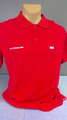 NEW Bolder Boulder 10K Helly Hansen Polo Shirt Red Waffle Men's XXL