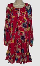 Ralph Lauren Women's Pink Floral Long Sleeve Tiered Fit & Flare Dress Size 16