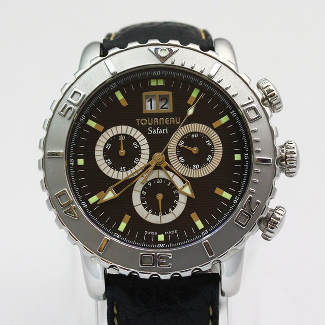 Tourneau Safari S32030 Quartz Chronograph Date 43mm Stainless Steel