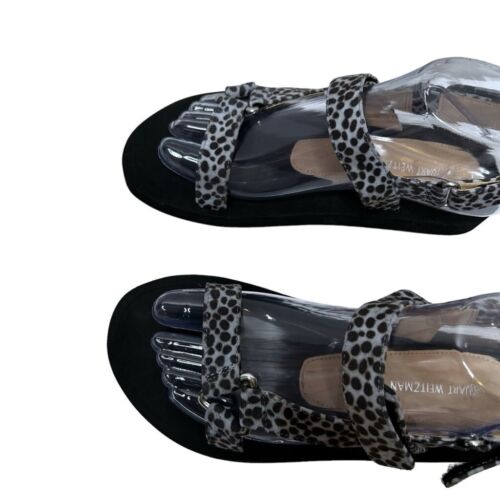 Stuart Weitzman Vail Sport Slingback Sandals Periwinkle Cheetah Suede Women’s 6 - Picture 4 of 15