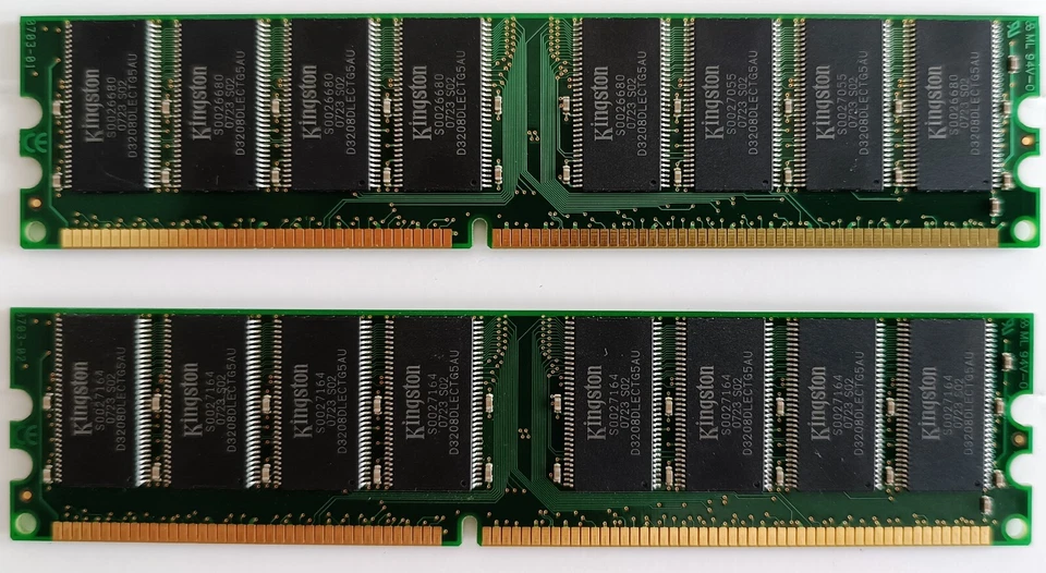 2 MEMORIE Ram Kingston DDR 400 MHz 512Mb (Totali 1Gb) KVR400X64C3A/512  - Immagine 2 di 2