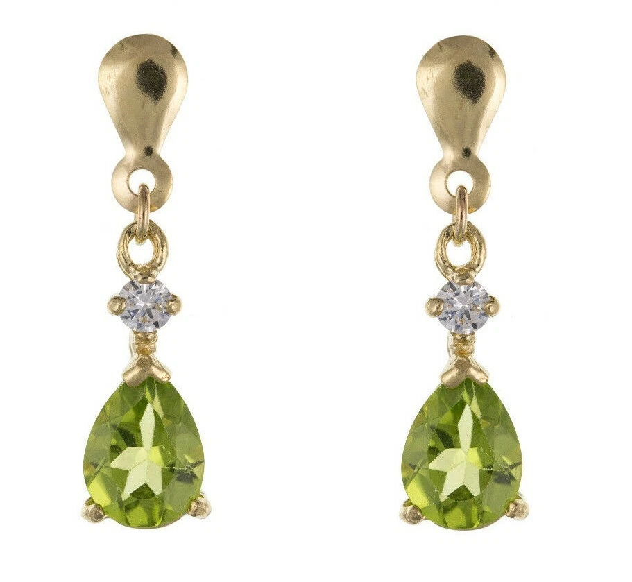 Peridot drop earrings gold sale
