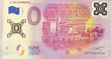 Ticket 0 Euro Polymer Alambra Spain 2017 Collector Small Number 030