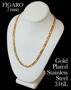 Authentic Figaro 18K Gold Plated Link Chain Necklace Man Woman 14in-48in