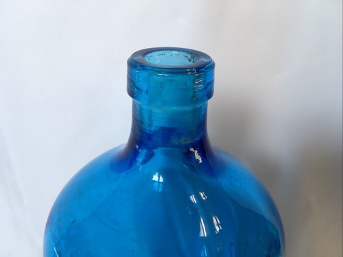 Antiguo Sifón en Cristal Azul Grabado A.CROTIGNON - J.Origet Y Cie París Full - Imagen 18 de 19
