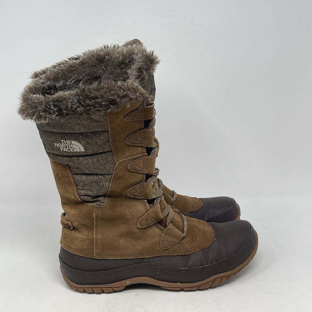 The North Face Nuptse Purna Boots Womens Brown Faux Fur Waterproof  Insulated