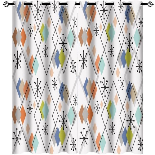 Europen Modern Mid Century Blackout Curtains - Abstract Background Mid Centur... - 第 1/8 張圖片