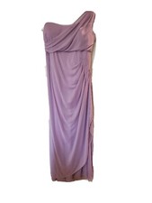 Davids Bridal Bouquet purple formal one shoulder long dress women's size 16