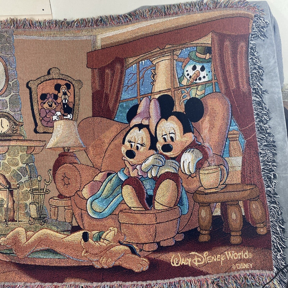 ミッキー　ミニー　Tapestry Woven Throw Walt Disney World Tapestry Woven Throw Blanket Mickey Minnie