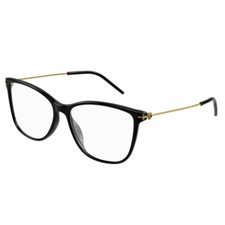 Gucci GG1272O 001 Black/Gold 53mm Eyeglasses New Authentic