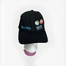 Rick And Morty I Love Shleemies Hat With Buttons Adult Swim Baseball Cap Black