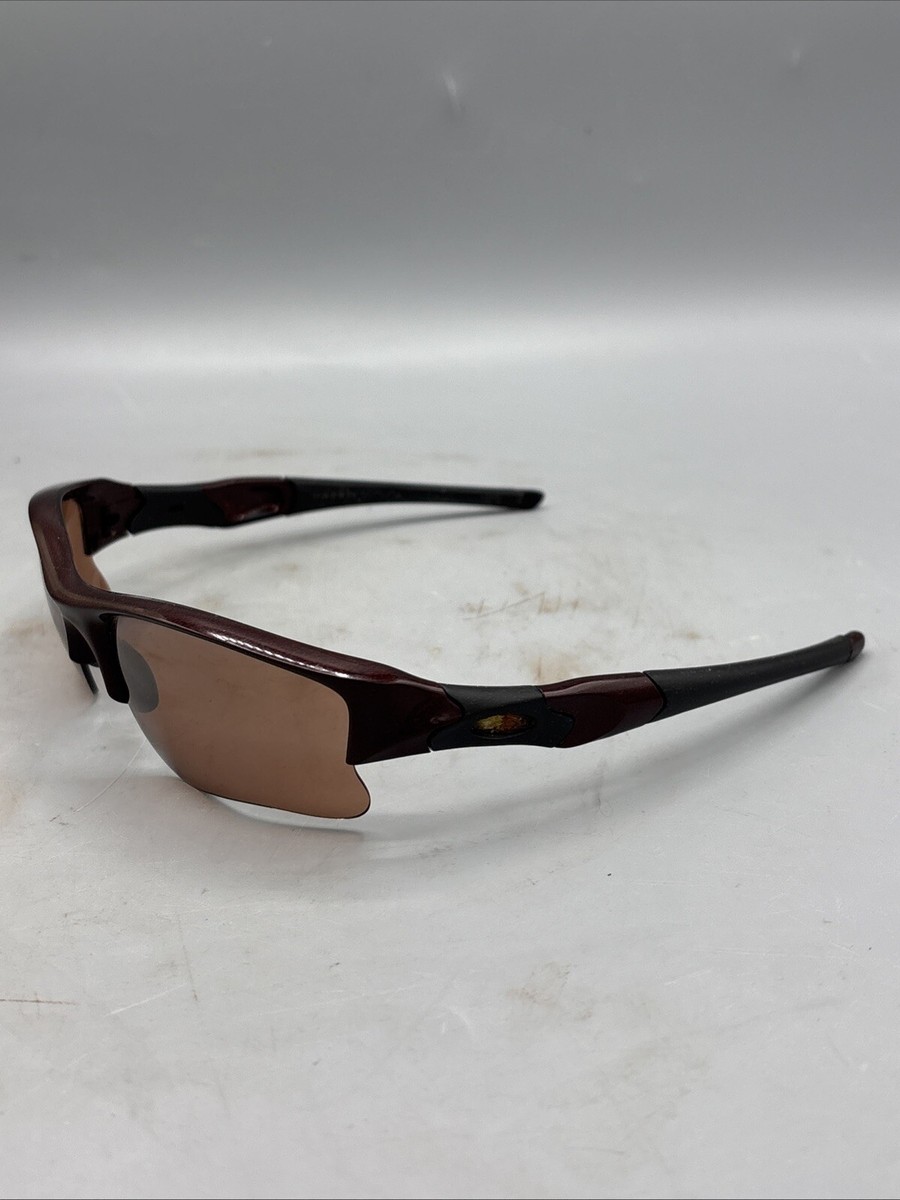 小物 Vintage Oakley Flak Jacket Made in USA Oakley Flak jacket sunglasses Black & Burgundy 03-918 56 21