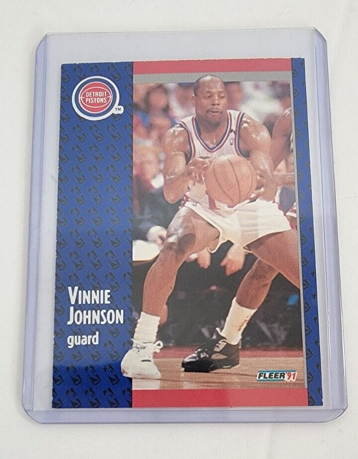 1991-1992 Fleer VINNIE JOHNSON #61 Detroit Pistons Basketball Card Trading
