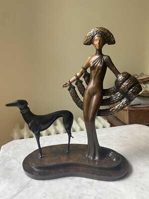 アート・デザイン・音楽 ERTE SCULPTURE Rare Erte Bronze Sculpture “Elegance” Art Deco Limited