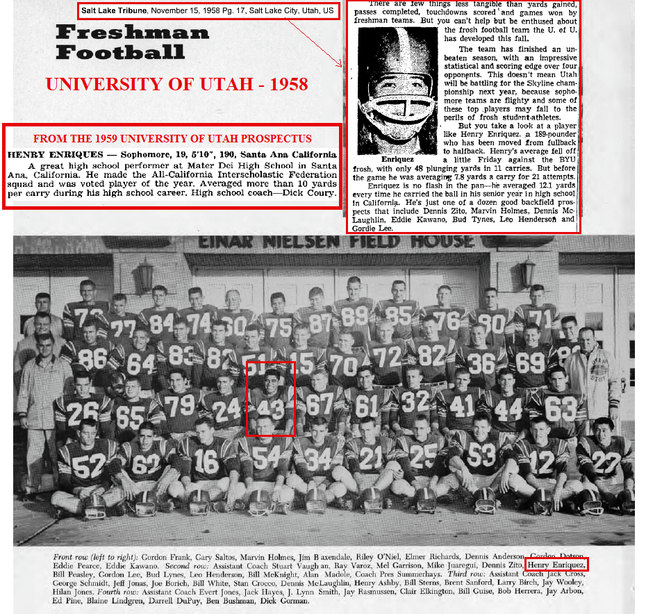 Vtg 1956 '57 Enriquez Mater Dei High School Santa Ana CIF Champs