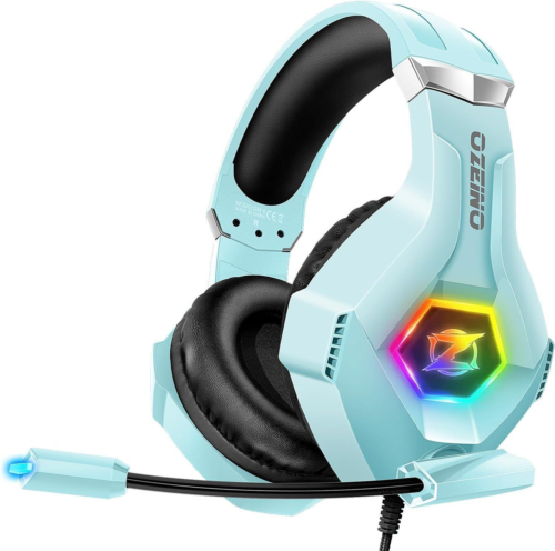 Gaming Headset for PC, Ps4, Ps5, Xbox with 7.1 Surround Light Blue-image