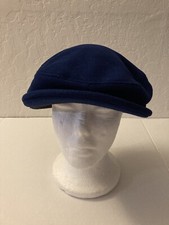 Vtg Navy Fleece Cabbie Golf Hat Cap Size Small Union Made In USA