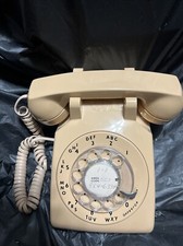 Vintage ITT 1960's Phone Rotary Dial Desk Top Telephone, Beige