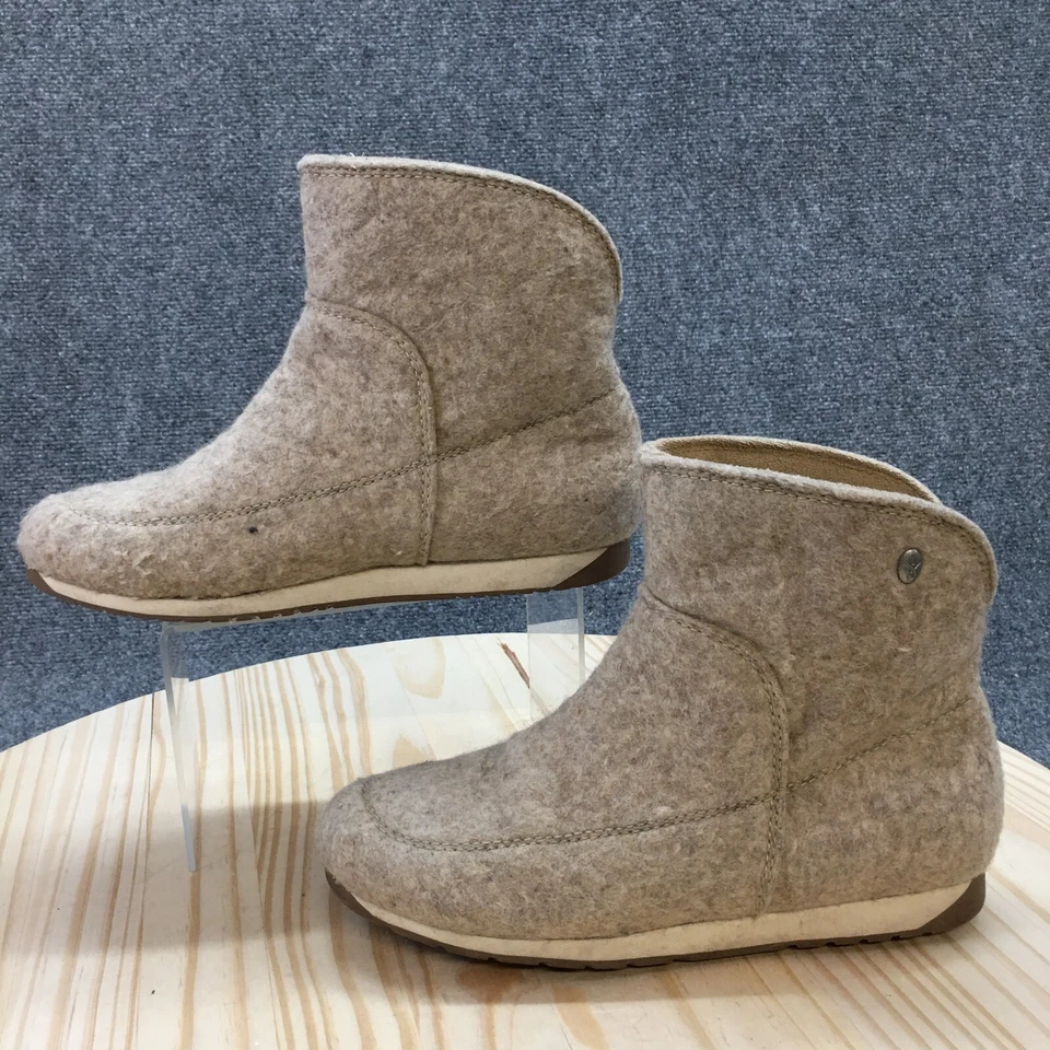 EMU 澳大利亚靴子女式 8 Harper 迷你拉楔形踝靴米色羊毛 — 第 2/4 张图片