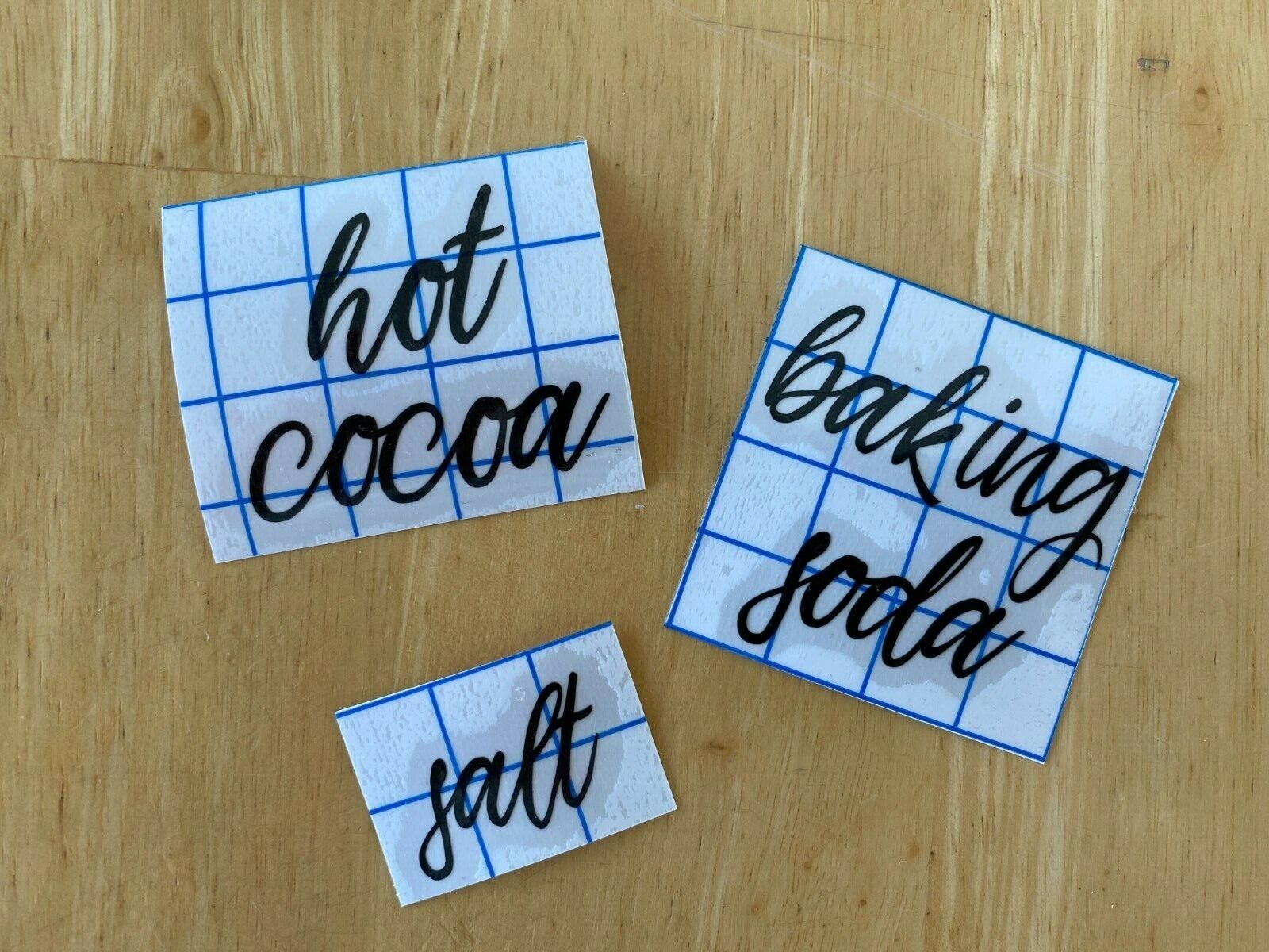 Custom Vinyl Decal for Kitchen / Food Storage Labels, Script, SMALL