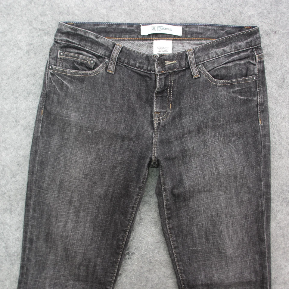 Vintage Gap Jeans Women's 6 Black Stone Wash Straight Leg Jeans - Image 2 of 4