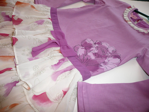 Beetlejuice London kleines Mädchen Gr. 6 lila Kleid Aquarell wie Blumenrüschen - Bild 3 von 11