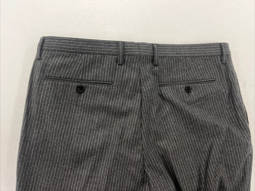 SLIM MARZATTO Banana Republic Men's Gray Striped Wool Dress Pants 35X26 $198 - Picture 7 of 8