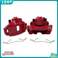 Front Red Brake Calipers w/ Bracket Pair 2 for VW Jetta Beetle Golf Rabbit Audi