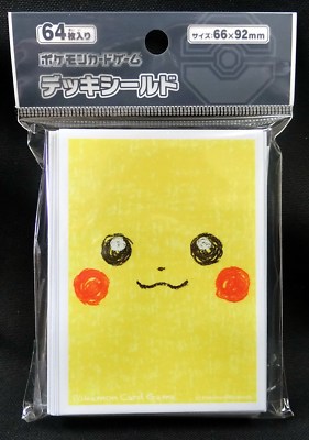 Pokemon Card Official Sleeve Pikachu Face (64) 66 x 92 mm Japanese