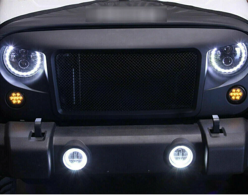 2 X 4inch Led Fog Light White Halo Ring for Dodge 97-17 for Jeep Wrangler JK TJ - Image 2 of 4