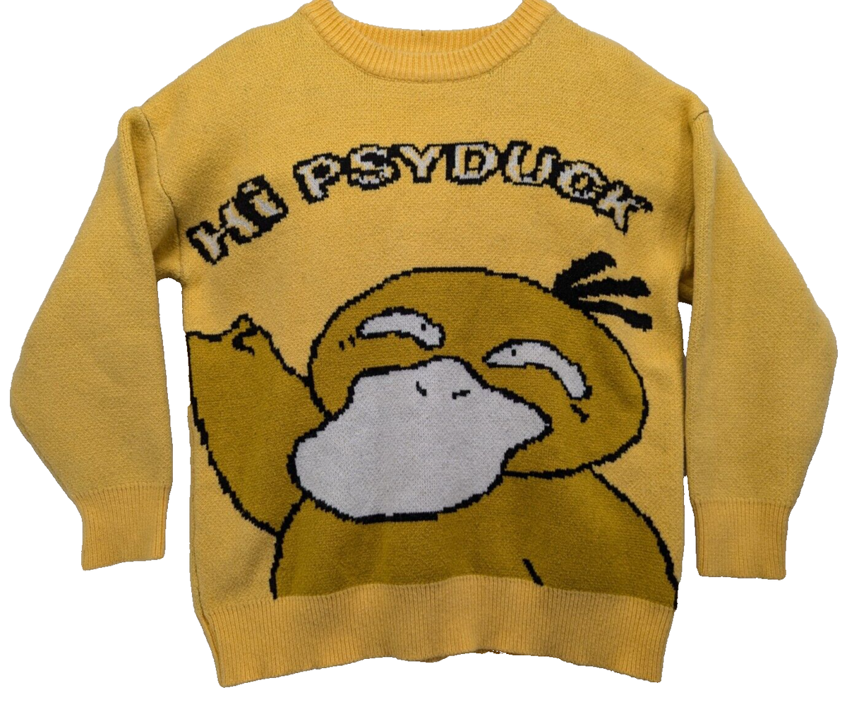 Pokemon Psyduck Yellow Streewear Sweater Mens Size Large | eBay
