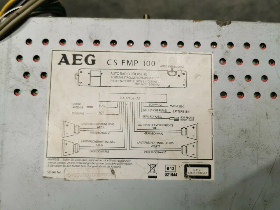 AEG Autoradio Radio CS-FMP-100 #I6-10 - Bild 3 von 3