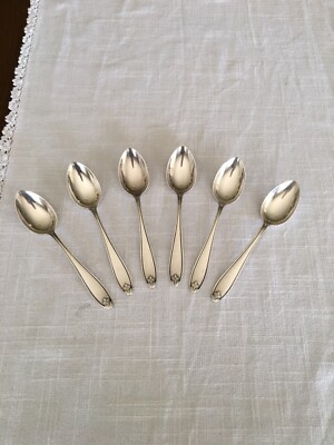 ANTIQUE SILVER SET OF SPOONS WMF GERMAN FLATWARE MARKED WMF 100 21 - Main Image