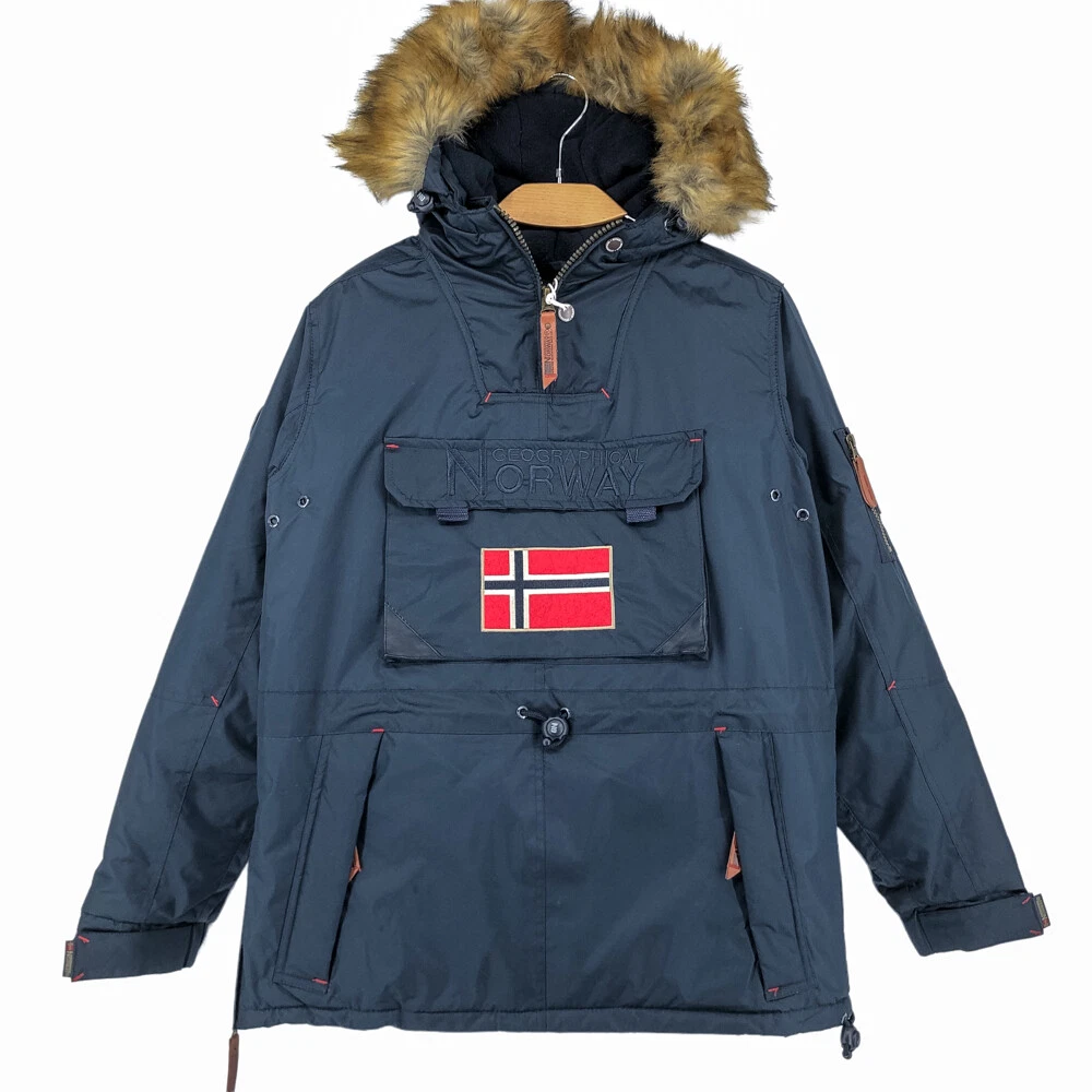 vacío bofetada diccionario GEOGRAPHICAL NORWAY Men CORPORATE NAVY Anorak Jacket Coat Parka Size M |  eBay