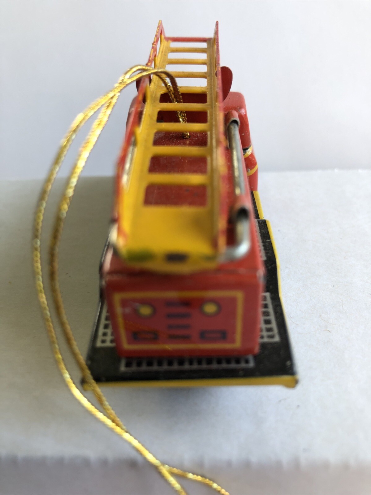 Vintage Vomag 13 ZZ Germany Christmas Ornament Tin Toy Fire Truck Fire Engine