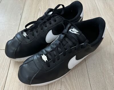 Nike Cortez Men's Size 12 US Black White Leather Athletic Shoes 819719-012 - OG