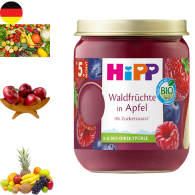 HiPP Früchte Waldfrüchte in Apfel, 5. Monat, 160 g, 160 g