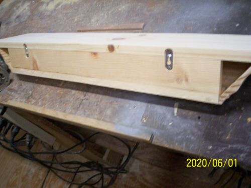SOLID PINE 36X6X4 INCH FLOATING WALL SHELF, SCONCE, NO SKIRT, 4 INCH CROWN MOLD - Picture 3 of 12