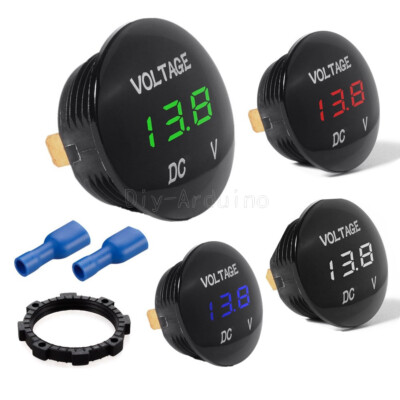 DC 12V-24V Digital Green/Red/White/Blue LED Panel Voltmeter Voltage Volt Meter F