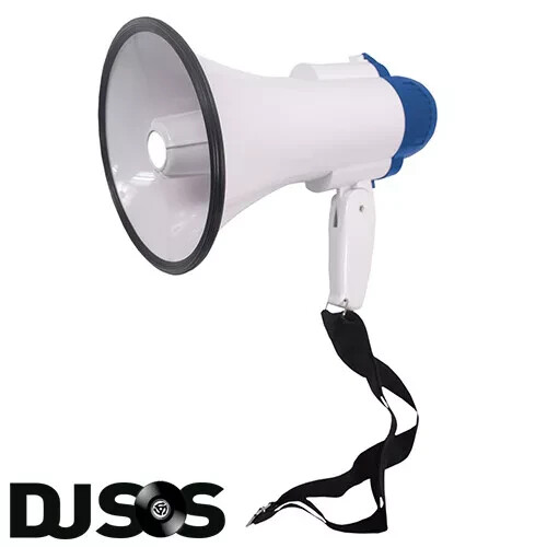 15w Loud Folding Pistol Grip Megaphone with Siren 500m Hailer Range Lightweight - Picture 2 of 6