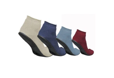 Sure-Grip Terrycloth Slippers with Rubber Sole Medline S M L XL